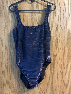 Vintage 1980s Purple Metallic One Piece Swimsuit